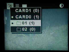 Drop-down Menu - Card/Folder Selection