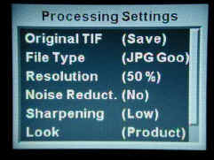 Processing Settings